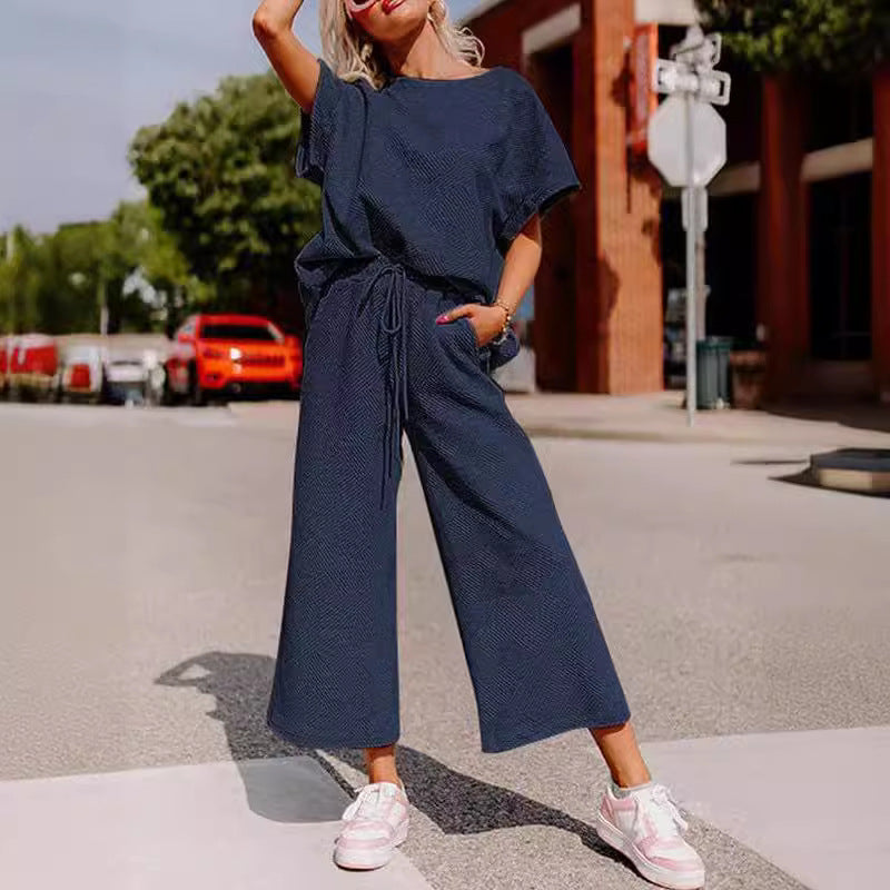 Casual two-piece set in blue - women's matching co-ord outfit