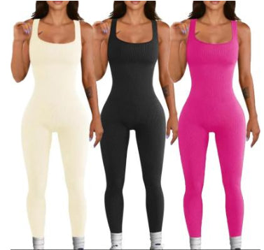 AuraAttire Women's Suspender Tank Top Jumpsuit — available in white, black, and pink